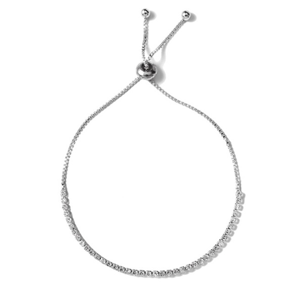 NEW!💙💎DELICATE SILVERY TENNIS BRACELET💎💙ZIRCON - Picture 2 of 8